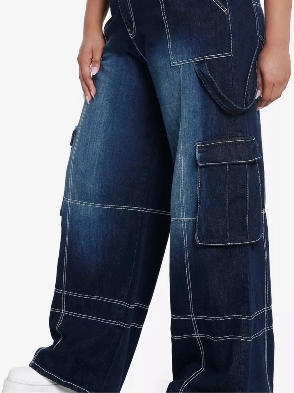 Daisy Street Dark Wash Wide Leg Carpenter Pants Size XL - Picture 2 of 10